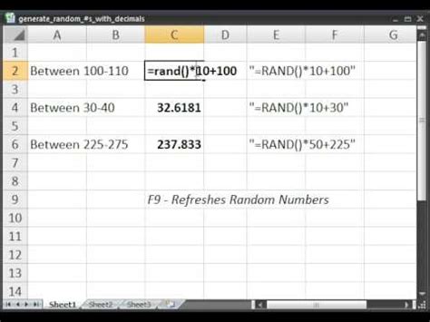 Generate Random Numbers with Decimals in Microsoft Excel.